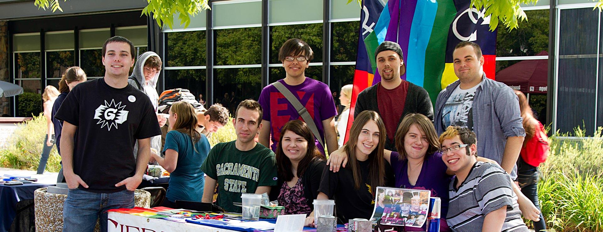 Students representing Pride and Rainbow Alliance student club
