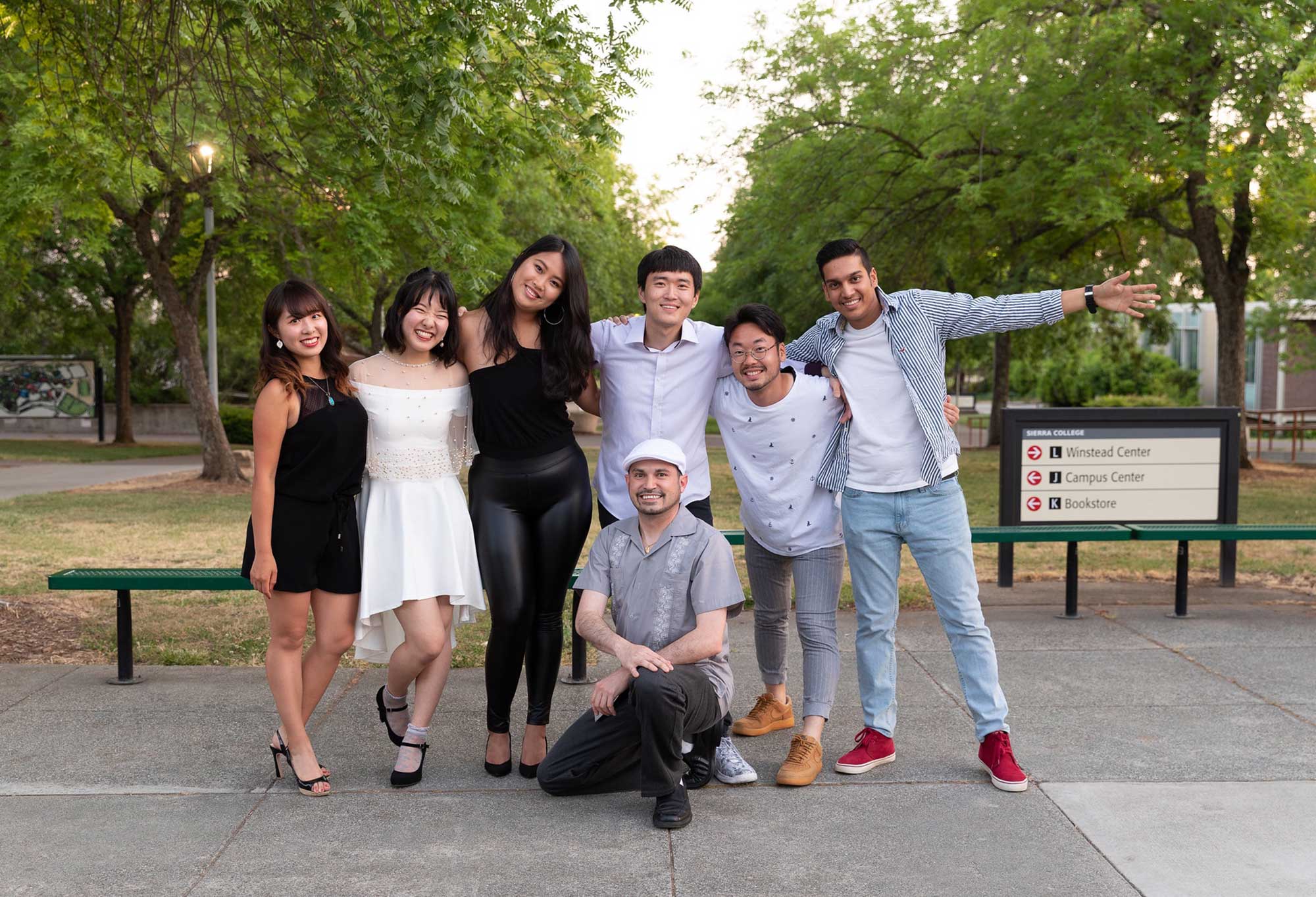 International Students posing for camera.