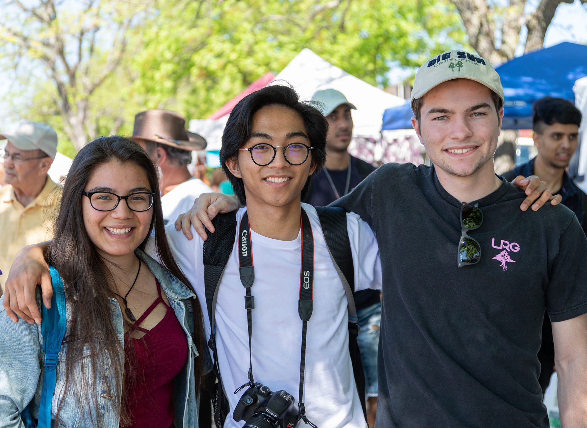 Three students at People and Culture Day at Sierra College