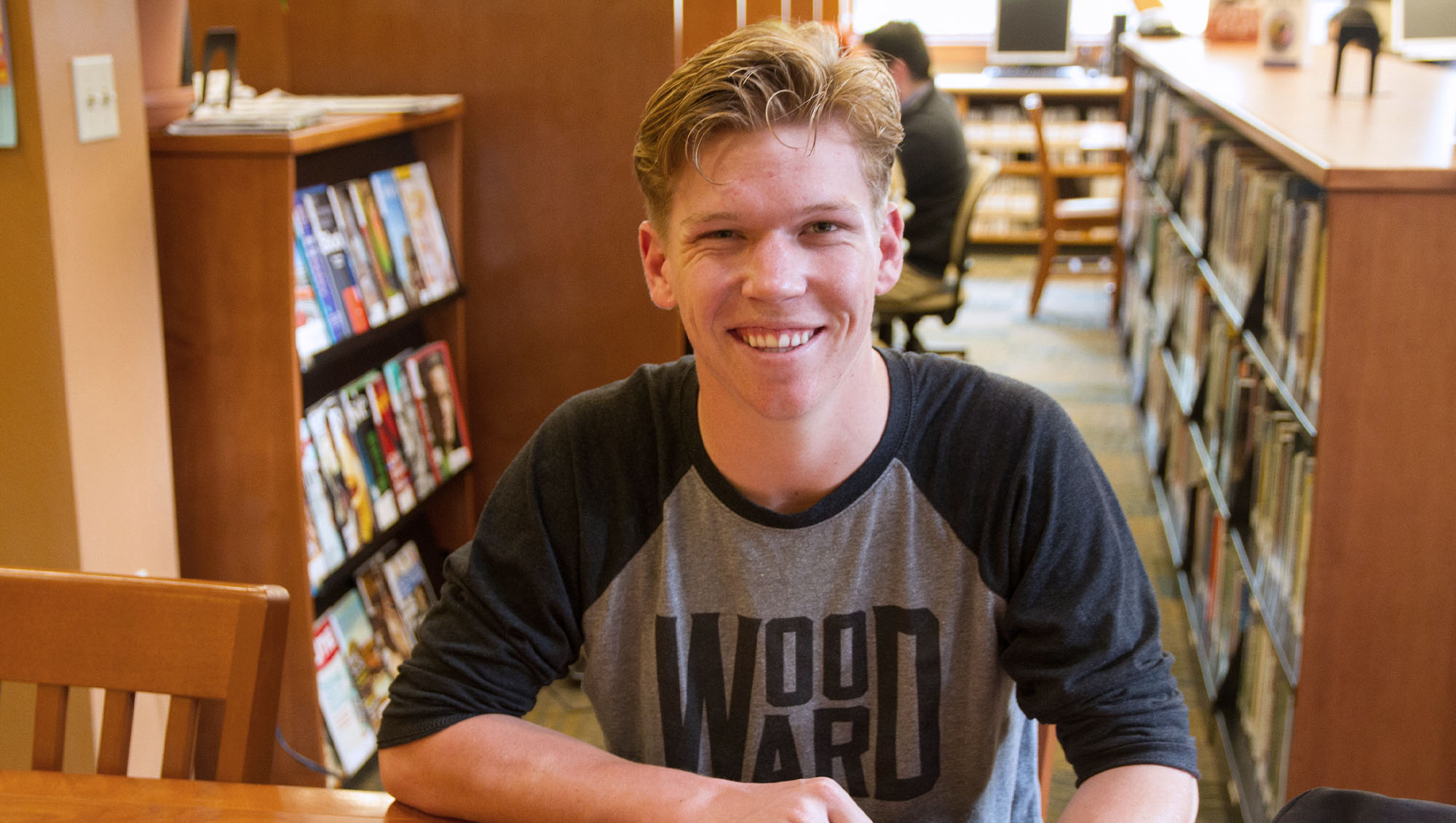 Male student studying in Tahoe-Truckee library