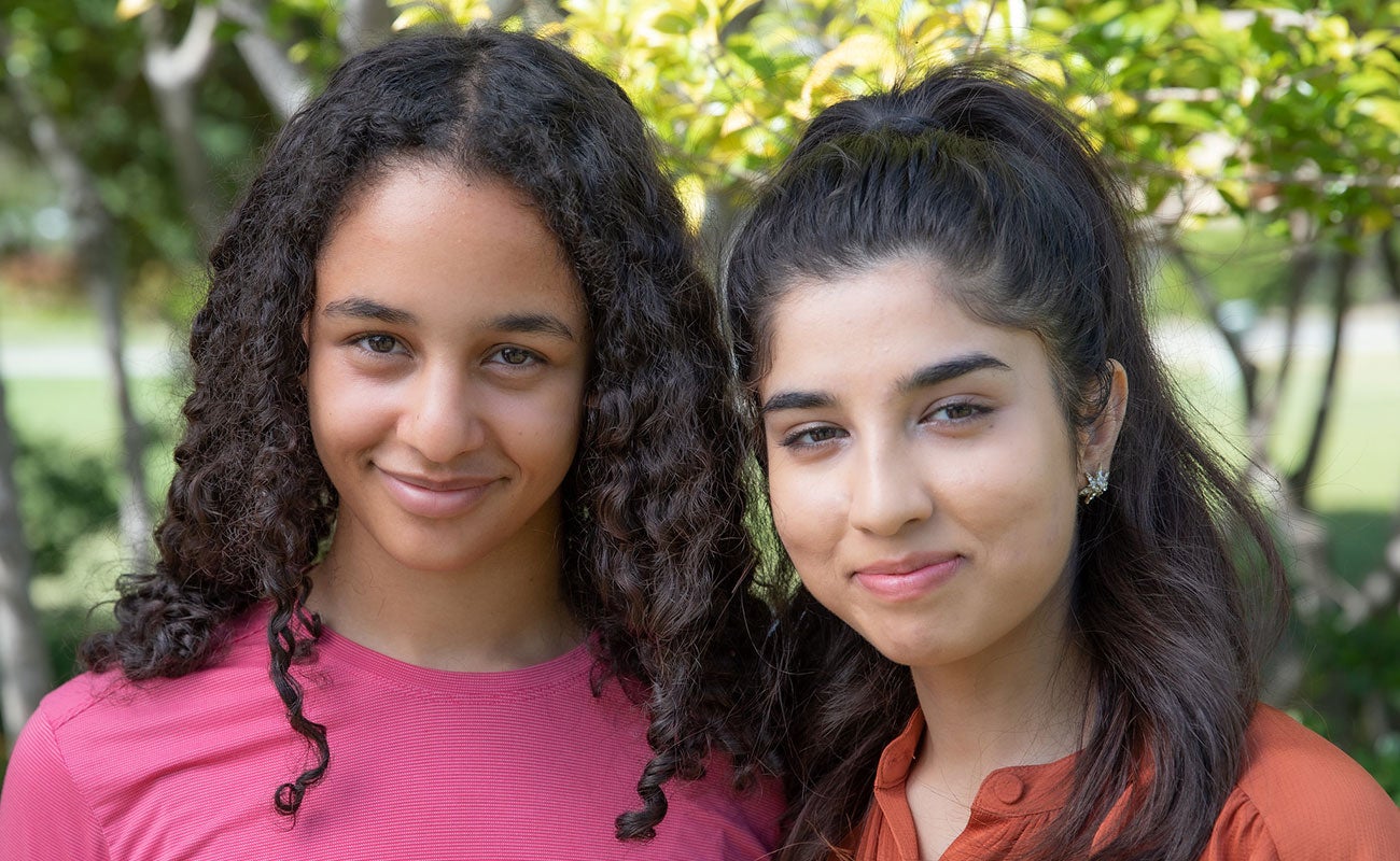 Maya Moseley (left) and Hadya Sadat awarded by Phi Theta Kappa.