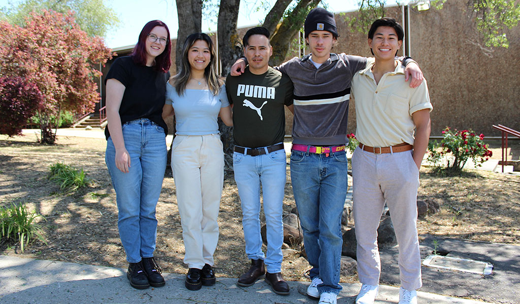 Picture of the five 2023 Sierra College Journalism student Fellows