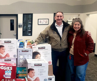 Community donors drop off boxes of diapers to Sierra College Basic Needs Center